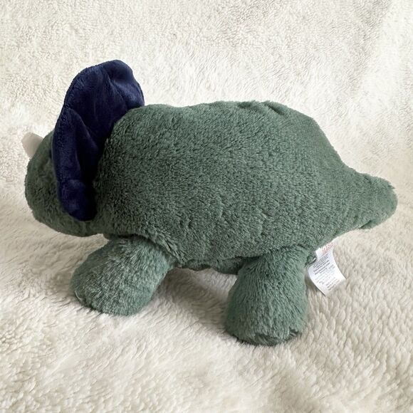 Carters Just One You Blue Green Triceratops Dinosaur Plush Baby Sooth Toy Lovey - Picture 2 of 5
